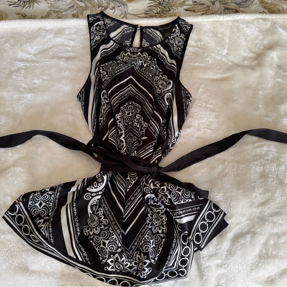 Elegant Black and White Patterned Dress